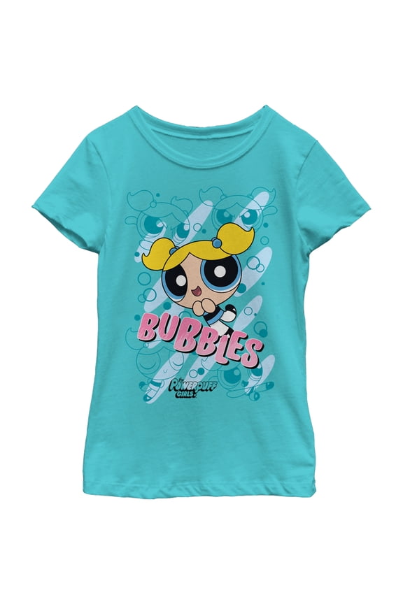 Girl's The Powerpuff Girls Bubbles Graphic Tee Tahiti Blue X Large