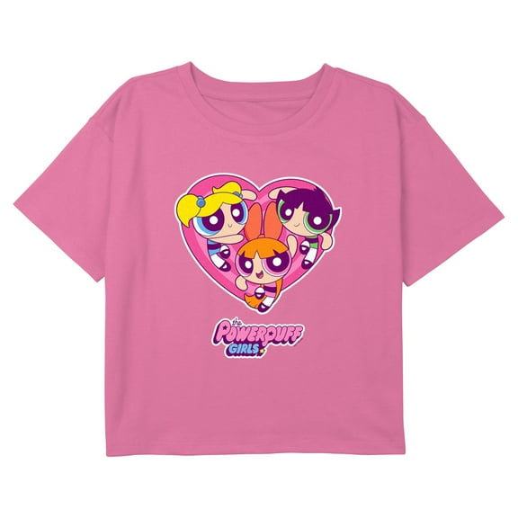 Girl's The Powerpuff Girls Heart Sisters Graphic Cropped T-Shirt