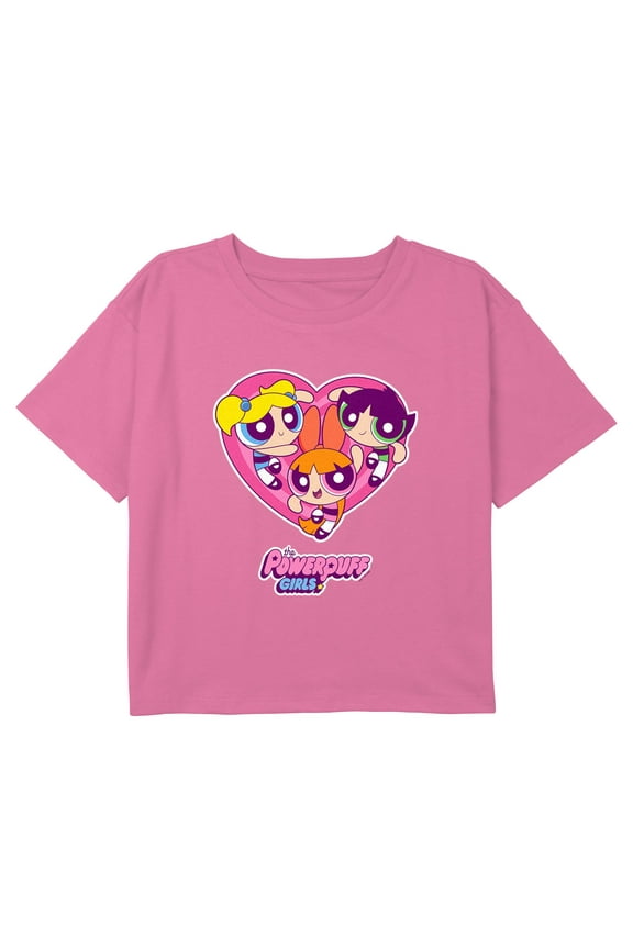 Girl's The Powerpuff Girls Heart Sisters Graphic Cropped T-Shirt