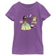 thumbnail image 1 of Girl's The Princess and the Frog Tiana Jazz It Up  Graphic Tee Purple Berry Medium, 1 of 4