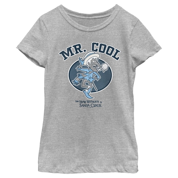 Girl's The Year Without a Santa Claus Mr. Cool Graphic Tee Athletic Heather Large