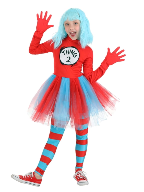 Girl's Thing 1 and Thing 2 Costume Dress