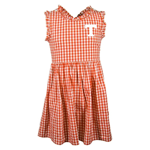 Girl's-Toddler Garb Tennessee Orange Tennessee Volunteers Sleeveless Alora Gingham Dress