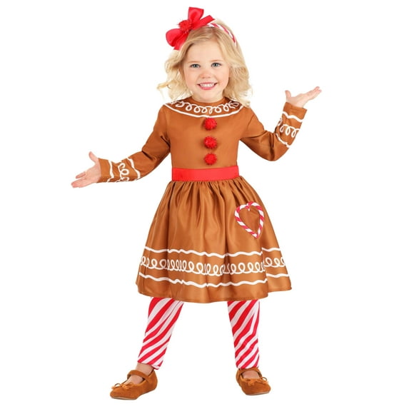 Girl's Toddler Gingerbread Costume Dress