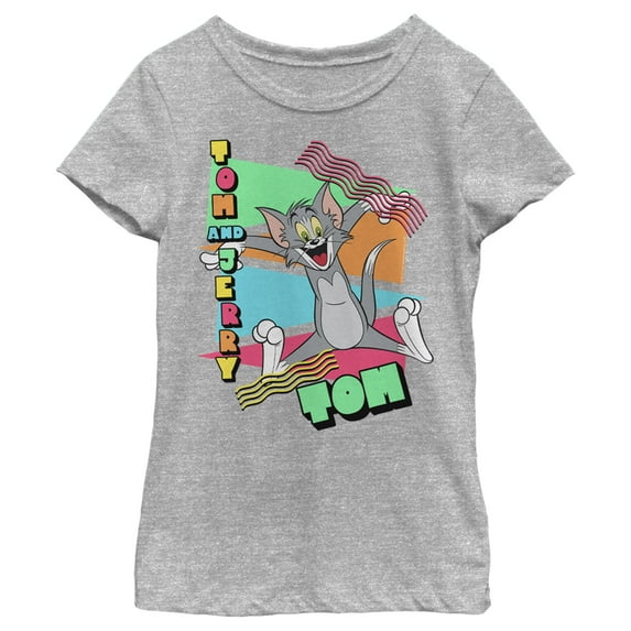 Girl's Tom and Jerry Just Retro Tom Graphic Tee Athletic Heather X Large