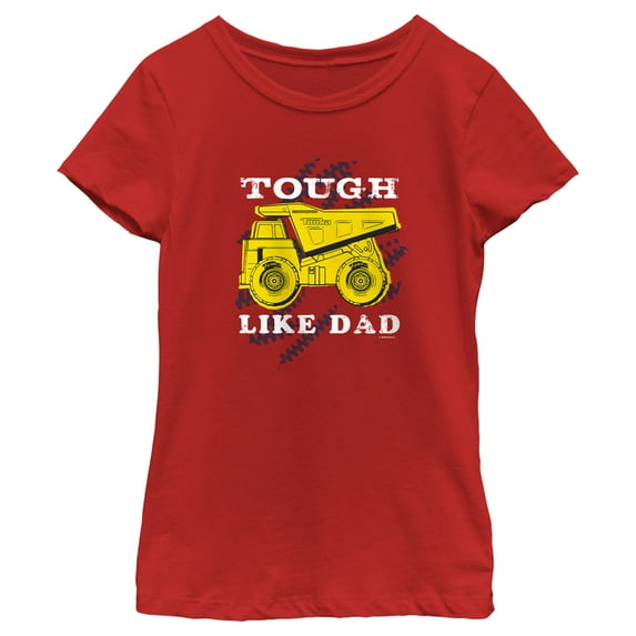 Girl's Tonka Tough Like Dad Graphic Tee Red Small