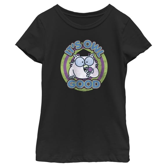 Girl's Tootsie Pop Mr. Owl It's Owl Good  Graphic Tee Black X Small
