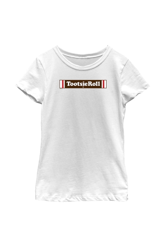Girl's Tootsie Roll Classic Candy Graphic Tee White Small