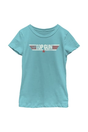 Girl's Top Gun Logo Distressed Graphic T-Shirt