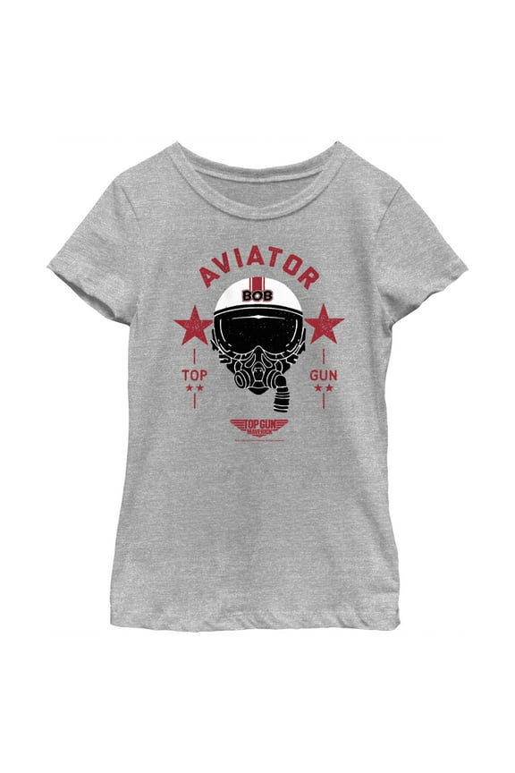 Girl's Top Gun: Maverick Aviator Bob Helmet  Graphic T-Shirt