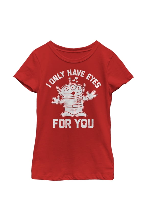 Girl's Toy Story Alien I Only Have Eyes for You  Graphic Tee Red Small