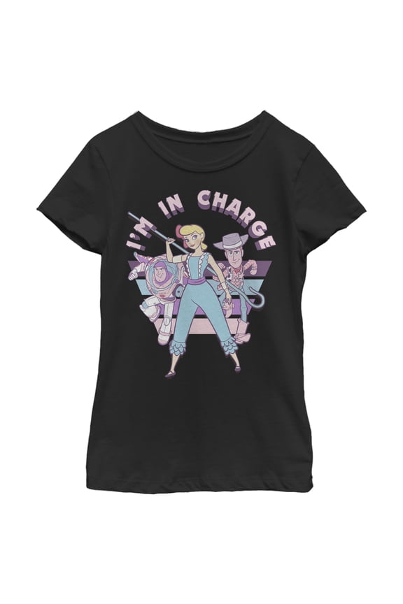 Girl's Toy Story Bo Peep In Charge  Graphic Tee Black Medium