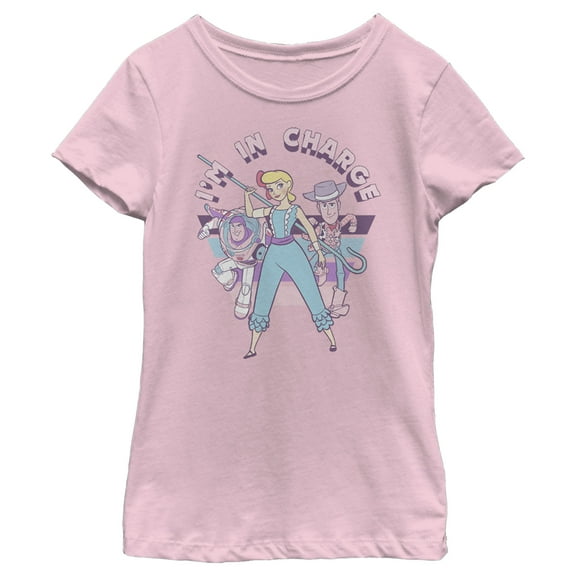 Girl's Toy Story Bo Peep In Charge  Graphic Tee Light Pink Small