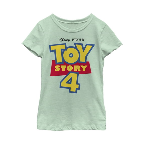 Girl's Toy Story Bold Logo Graphic Tee Mint Large