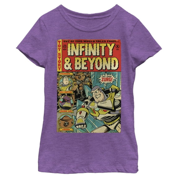 Girl's Toy Story Buzz Lightyear Comic Cover Graphic Tee Purple Berry X Small