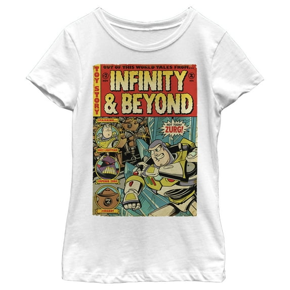 Girl's Toy Story Buzz Lightyear Comic Cover Graphic Tee White Large