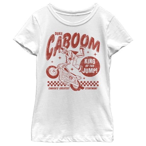 Girl's Toy Story Caboom King Jump Graphic Tee White X Small