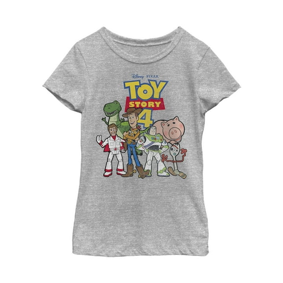 Girl's Toy Story Character Logo Party Graphic Tee Athletic Heather Medium