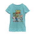 thumbnail image 1 of Girl's Toy Story Character Logo Party  Graphic Tee Tahiti Blue Medium, 1 of 3