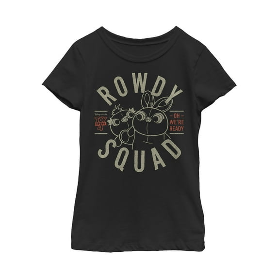 Girl's Toy Story Ducky & Bunny Ready Rowdy Squad Graphic Tee Black Large