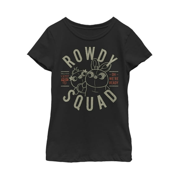 Girl's Toy Story Ducky & Bunny Ready Rowdy Squad  Graphic Tee Black X Large