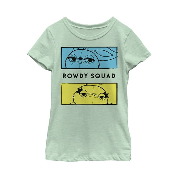Girl's Toy Story Ducky & Bunny Rowdy Panels Graphic Tee Mint Large