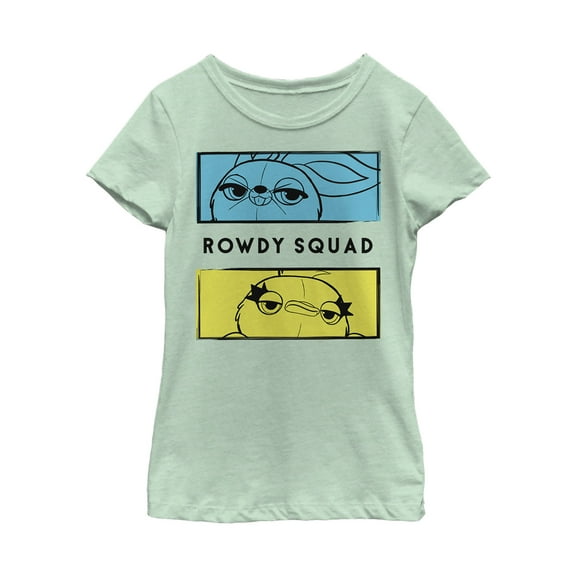 Girl's Toy Story Ducky & Bunny Rowdy Panels  Graphic Tee Mint Medium