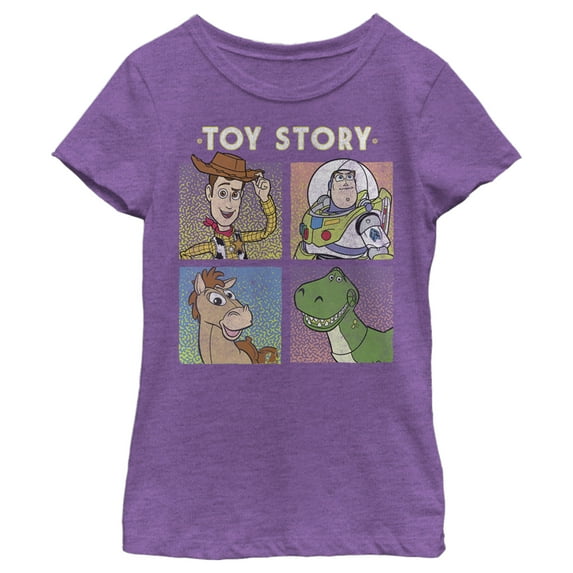 Girl's Toy Story Four Buds Panels Graphic Tee Purple Berry Medium