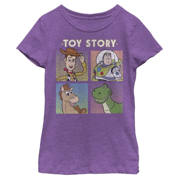 Girl's Toy Story Four Buds Panels Graphic Tee Purple Berry Small