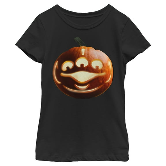 Girl's Toy Story Halloween Alien Pumpkin Graphic Tee Black Medium