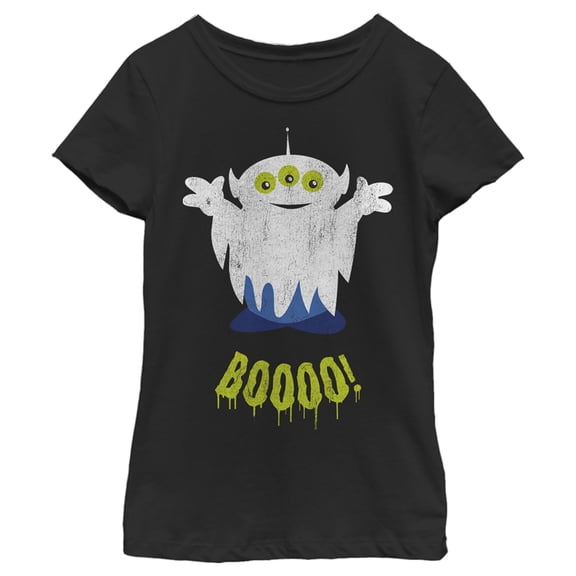Girl's Toy Story Halloween Squeeze Alien Boo Ghosts  Graphic Tee Black X Large