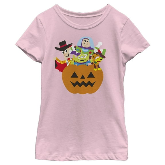 Girl's Toy Story Halloween Toy Treats Graphic Tee Light Pink Large