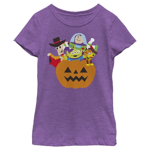 Girl's Toy Story Halloween Toy Treats Graphic Tee Purple Berry Small