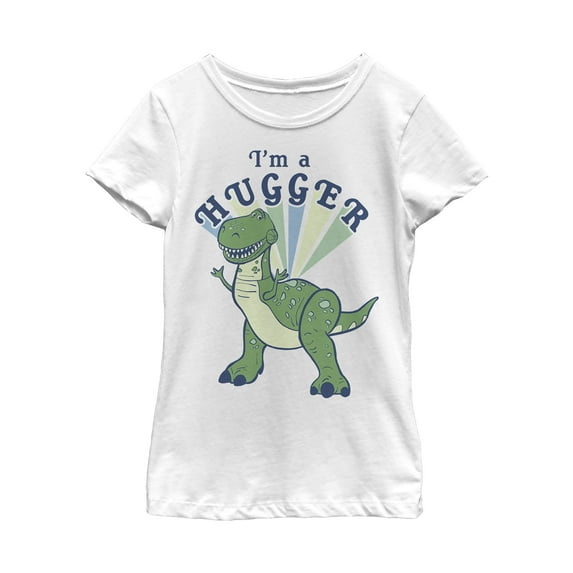 Girl's Toy Story I'm a Hugger Rex Graphic Tee White Medium