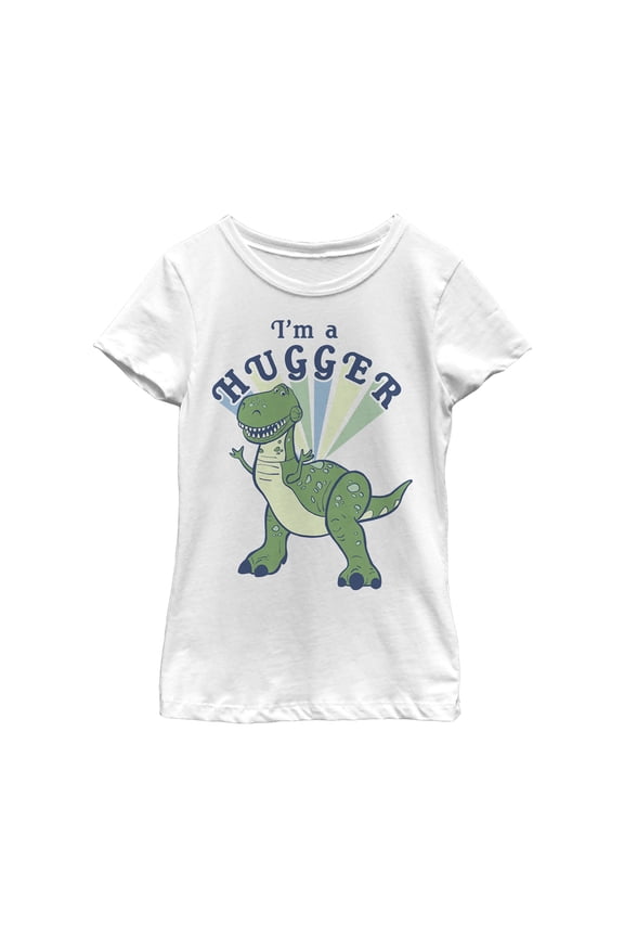 Girl's Toy Story I'm a Hugger Rex Graphic Tee White Small