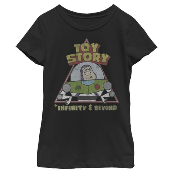 Girl's Toy Story Infinity and Beyond Buzz  Graphic Tee Black Medium