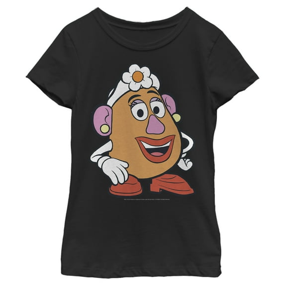 Girl's Toy Story Mrs. Potato Face Graphic Tee Black Medium