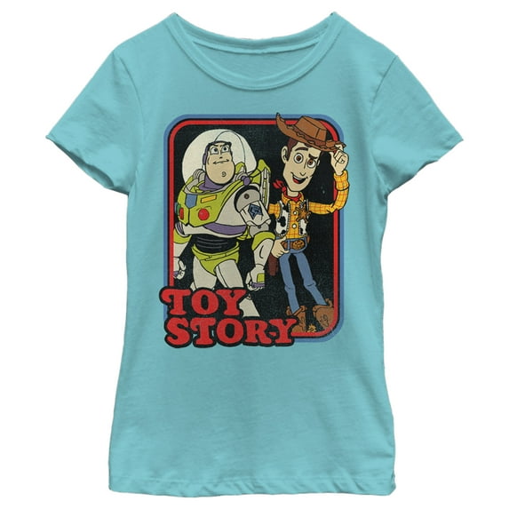 Girl's Toy Story Retro Buddy Frame Graphic Tee Tahiti Blue X Small