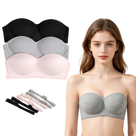 Girl's Training Bras,Wireless Cotton Breathable Bras W/Adjustable Detachable Strap , Wireless Light Padded for Teens Kids Ages 13-18ears(36)