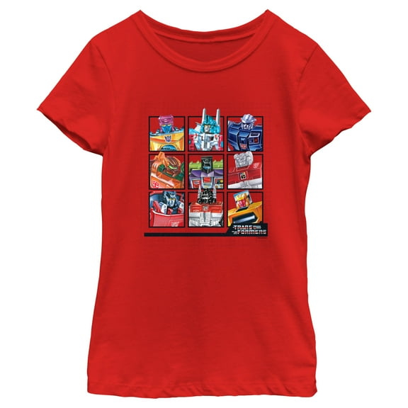 Girl's Transformers Autobots 9 Square Layout Graphic T-Shirt