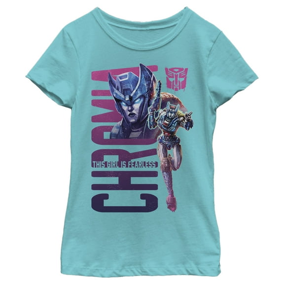 Girl's Transformers Chromia Fearless Girl Graphic Tee Tahiti Blue Small