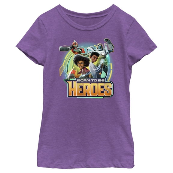 Girl's Transformers: EarthSpark Born To Be Heroes  Graphic Tee Purple Berry X Small