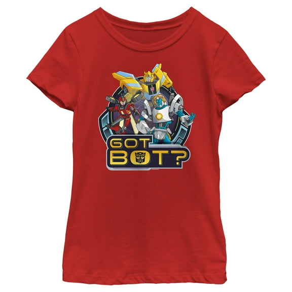 Girl's Transformers: EarthSpark Got Bot  Graphic Tee Red Large