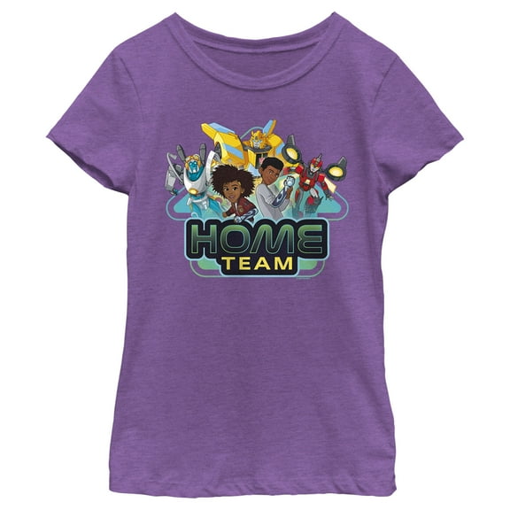 Girl's Transformers: EarthSpark Home Team  Graphic Tee Purple Berry X Small