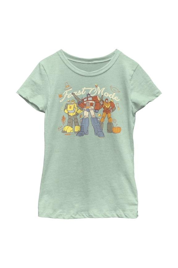 Girl's Transformers Feast Mode Graphic Tee Mint X Large