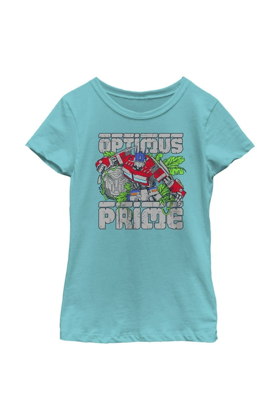 Girl's Transformers: Rise of the Beasts Optimus Prime Graphic Tee Tahiti Blue Small