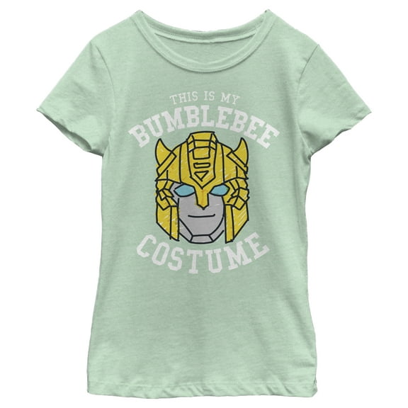 Girl's Transformers This is My Bumblebee Costume Graphic Tee Mint Medium