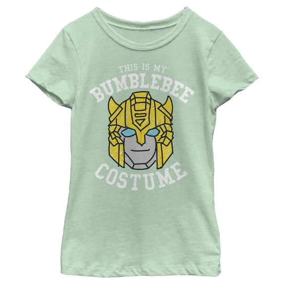 Girl's Transformers This is My Bumblebee Costume Graphic Tee Mint X Large