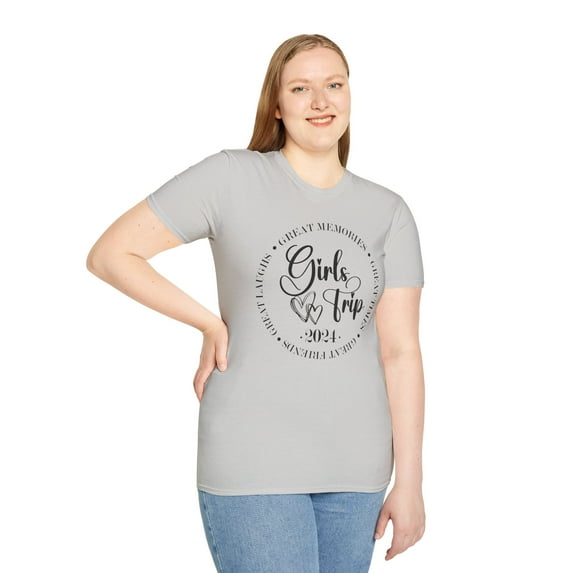 Girl's Trip 2024, Gildan Unisex Softstyle Shirt, Travel Graphic Tee, S-3XL