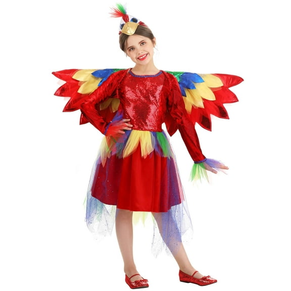 Girl's Tropical Parrot Dress Costume